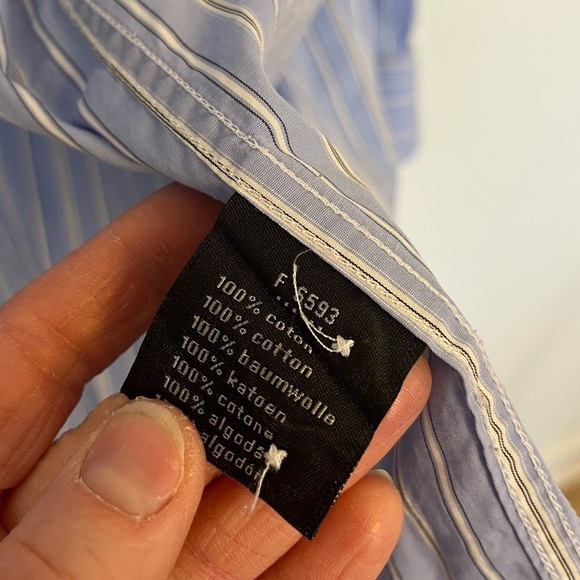 Lacoste Men's Blue Striped Shirt size 39 - Picture 7 of 7